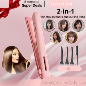 Gentlemen's Bangs Two-in-one Straight Hair Curler With Ion Hair Care, Compact And Portable, Suitable For Dormitory Use