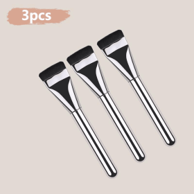 Elegant Silver Three-piece Makeup Brush Set