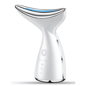 Face And Neck Tightening Device, Firm And Tightens Sagging Skin Face Neck Massager, Beauty Facial Massager For Women And Men - White