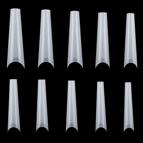 500Pcs False Nail Tips C Curve Half Cover French Nails Extra Long Fake