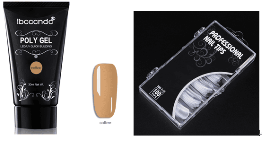 Painless And Rapid Extension Of Crystal Glue100-piece Boxed With Scaled Nail Crystal (Color: Coffee)