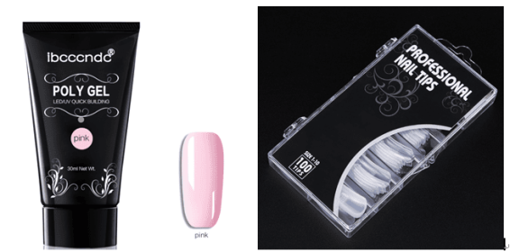 Painless And Rapid Extension Of Crystal Glue100-piece Boxed With Scaled Nail Crystal (Color: Pink)