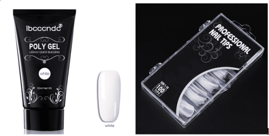 Painless And Rapid Extension Of Crystal Glue100-piece Boxed With Scaled Nail Crystal (Color: White)