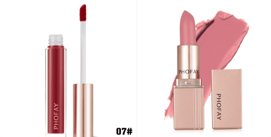 PHOFAY Non-Sticky Lip Gloss (Option: 07set)