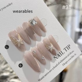 Handmade Long Ice-transparent Hand-painted Three-dimensional Butterfly (Option: Wearing Tools-L)