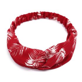 Women's Retro Style Printed Headband (Color: Red)