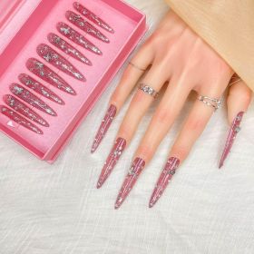 GGddsha 2025 Long Novel Design And Reusable Handmade Nails 10PCS Pmma Acrylic Nails Press OnNails Kit With Box Gifts For Women,Gilded Flutter (Option: L)