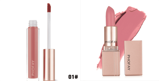 PHOFAY Non-Sticky Lip Gloss (Option: 01set)