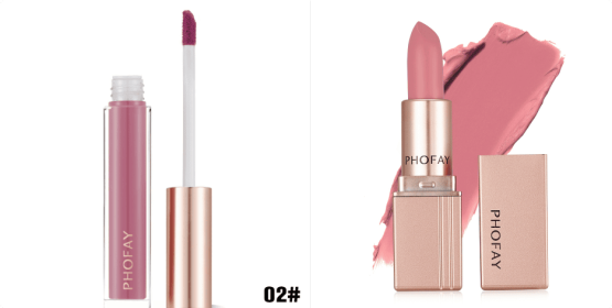 PHOFAY Non-Sticky Lip Gloss (Option: 02set)