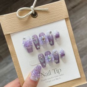 Wear Nail Pure Handmade Manicure (Option: Medium M-Purple Iris Tectorum Butterfly)